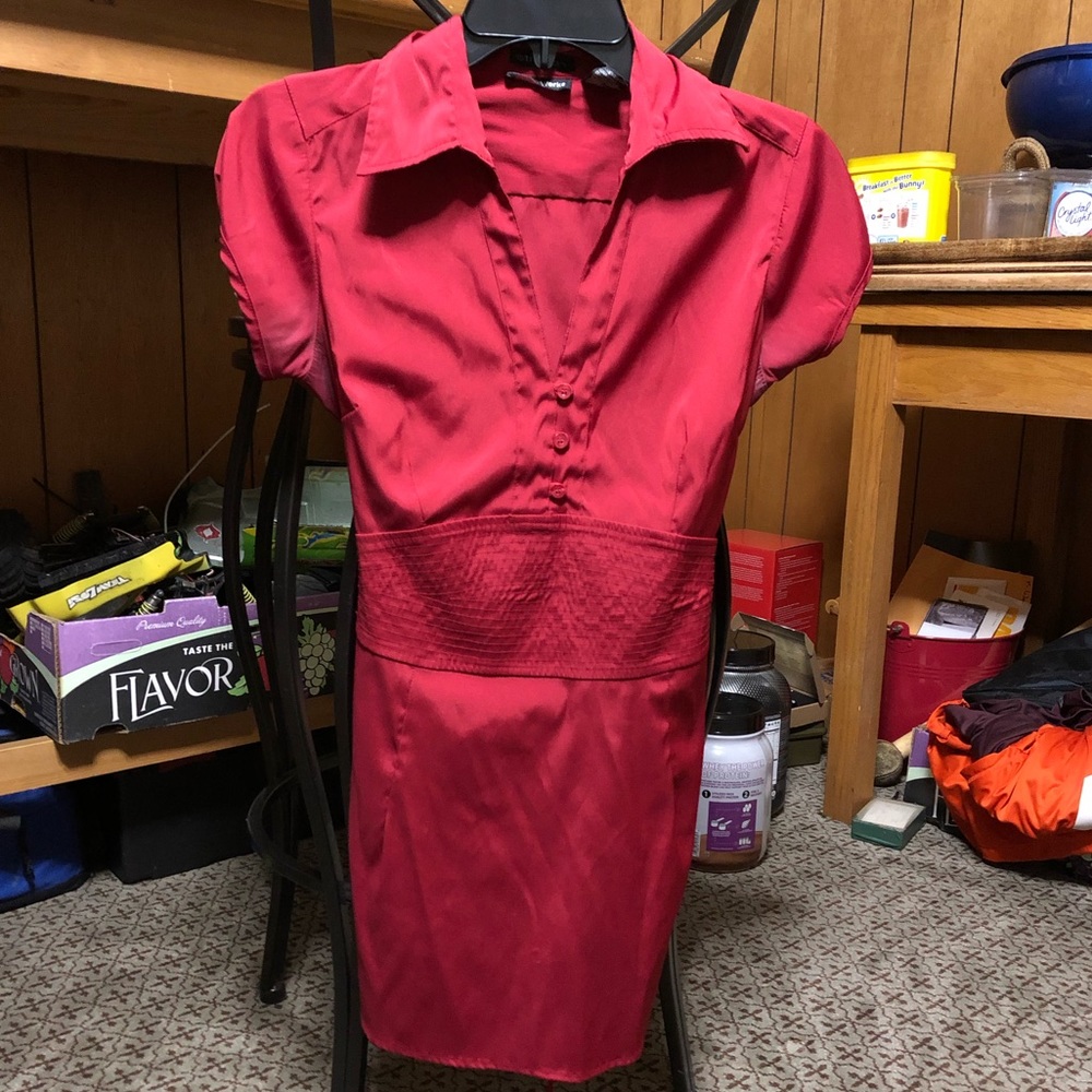 ♥️ Red Cotton Works short sleeve stretch blouse